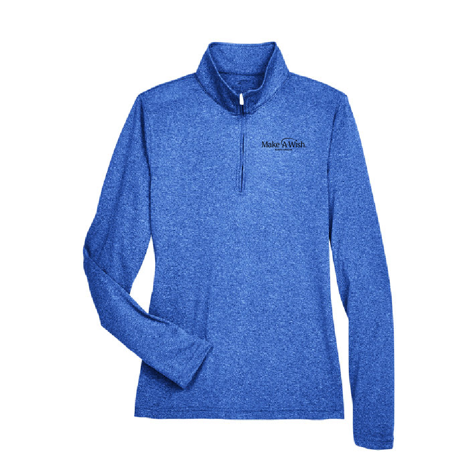 MAW119. UltraClub Ladies Heathered Quarter Zip