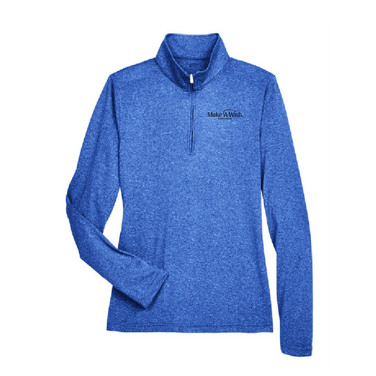 MAW119. UltraClub Ladies Heathered Quarter Zip