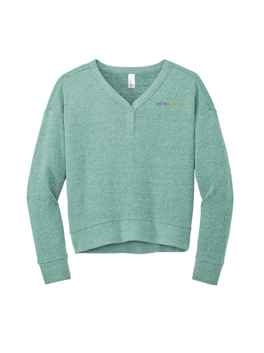MPM219. District Women’s Perfect Tri Fleece V-Neck Sweatshirt