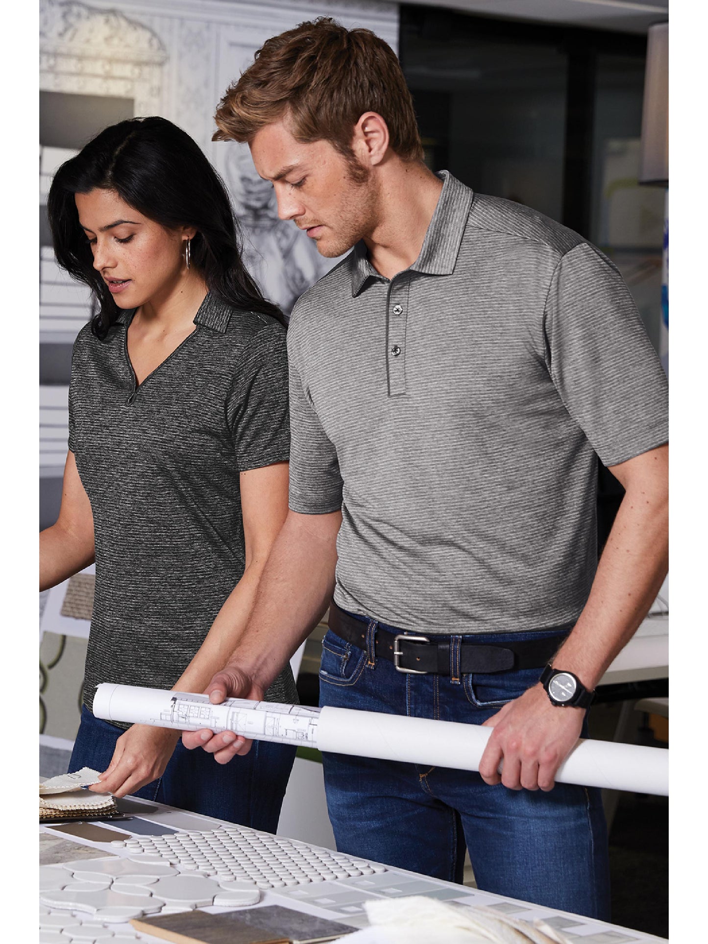 NC110. Port Authority® Shadow Stripe Polo