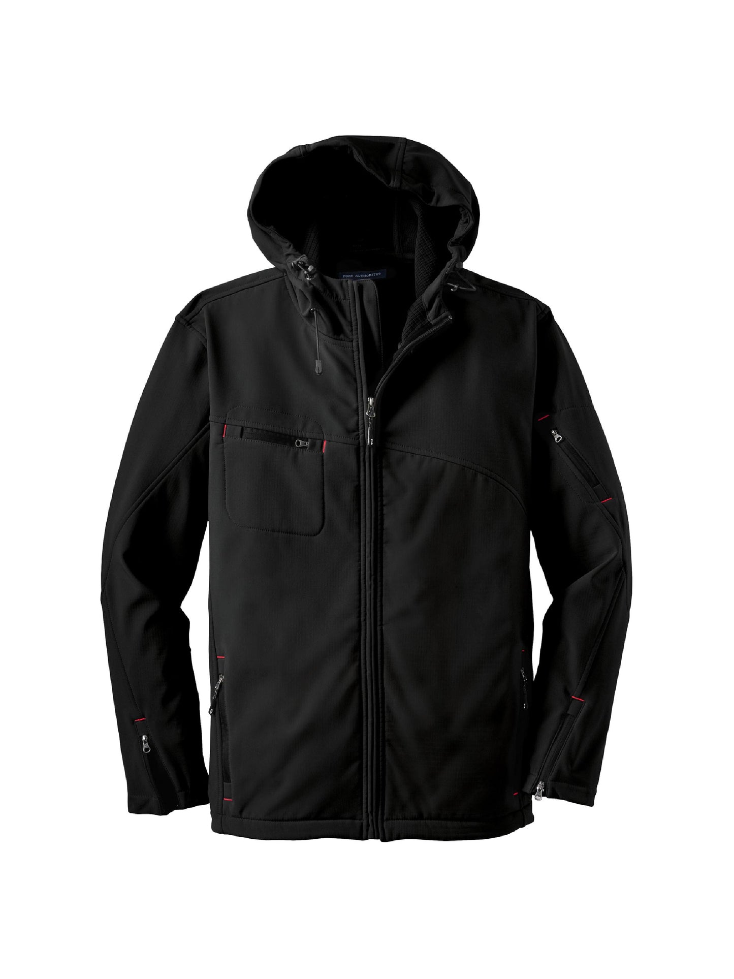 NC117. Port Authority® Textured Hooded Soft Shell Jacket