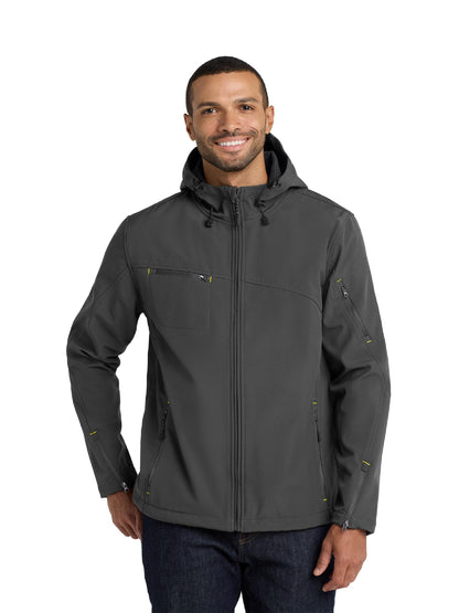NC117. Port Authority® Textured Hooded Soft Shell Jacket