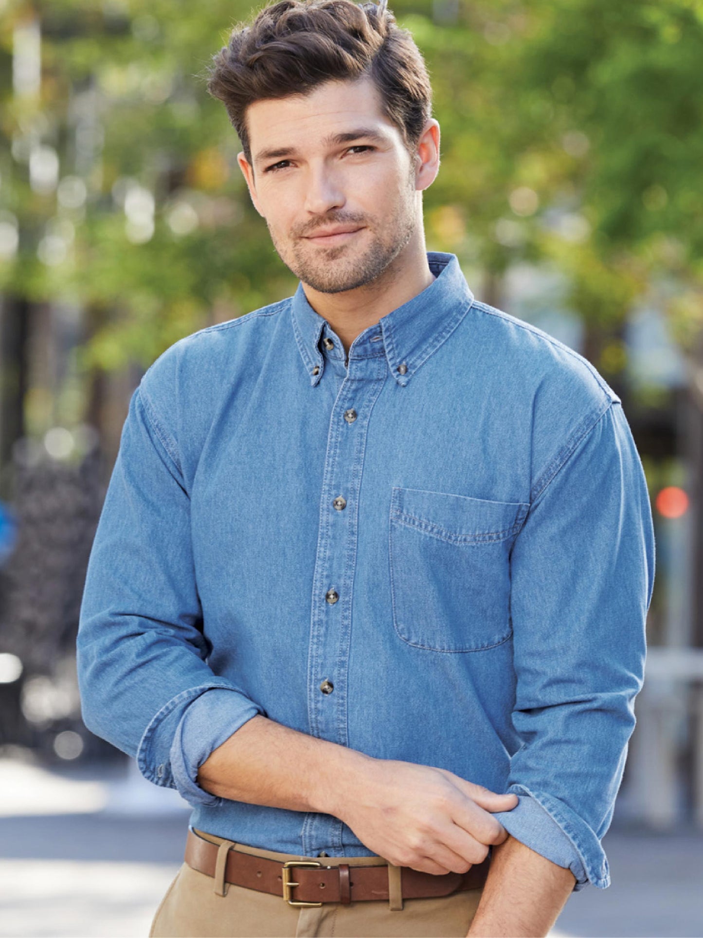 NC115. Port Authority® Long Sleeve Denim Shirt