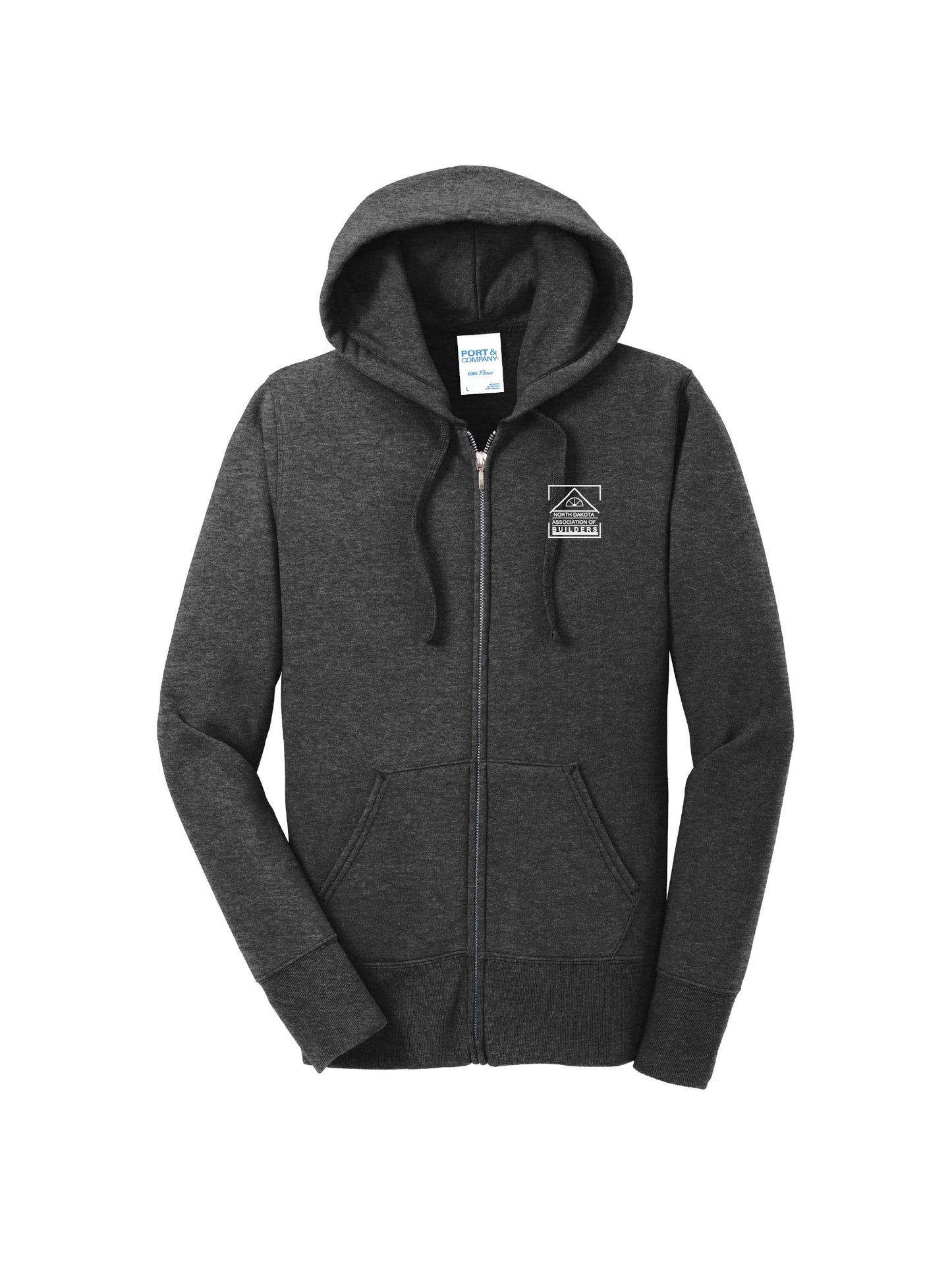 NDAB102. Port & Company® Women's Core Fleece Full-Zip Hooded Sweatshirt