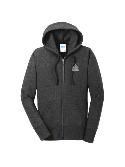 NDAB102. Port & Company® Women's Core Fleece Full-Zip Hooded Sweatshirt