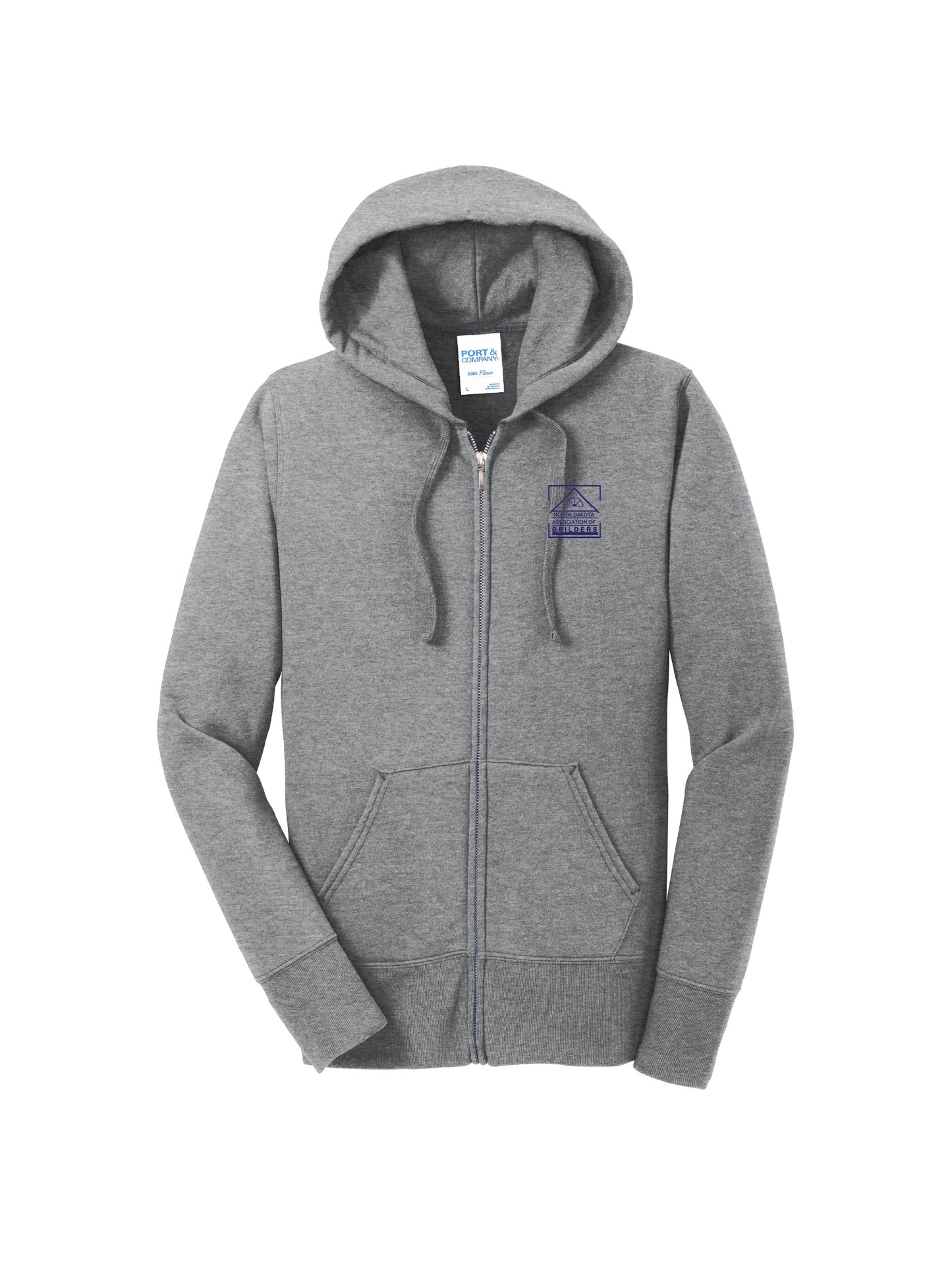 NDAB102. Port & Company® Women's Core Fleece Full-Zip Hooded Sweatshirt