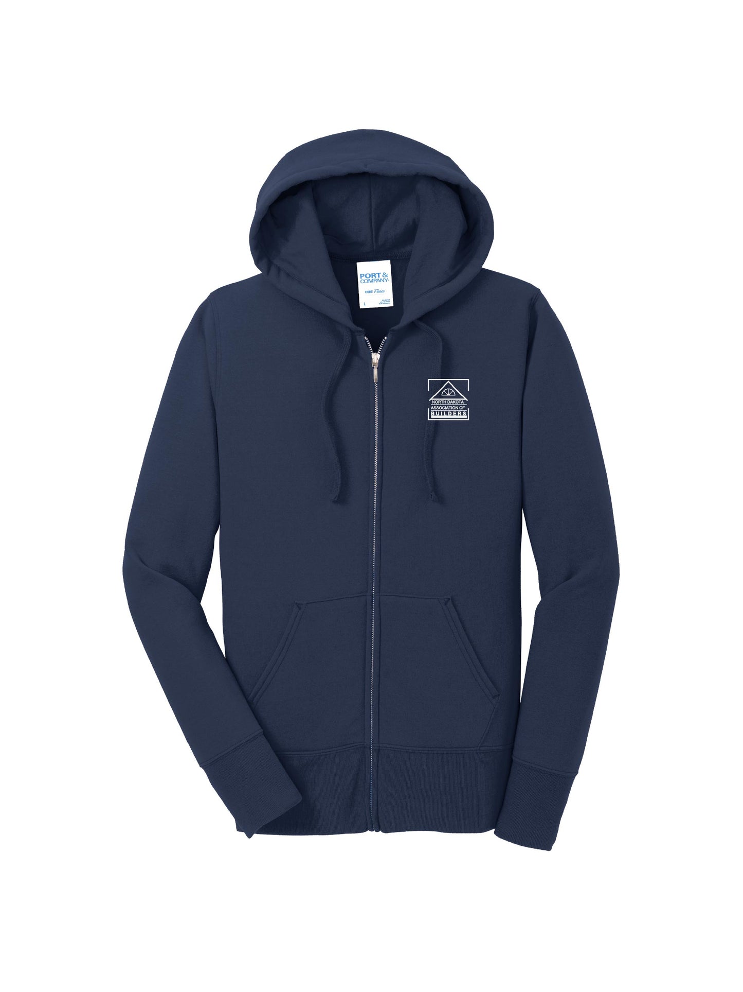 NDAB102. Port & Company® Women's Core Fleece Full-Zip Hooded Sweatshirt