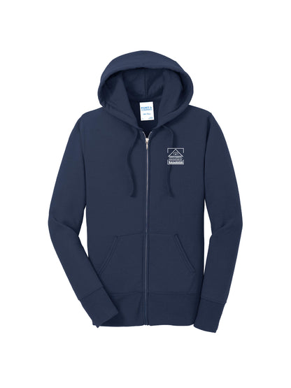 NDAB102. Port & Company® Women's Core Fleece Full-Zip Hooded Sweatshirt