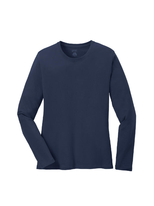 AS107. Port & Company Women's Long Sleeve Core Cotton Tee
