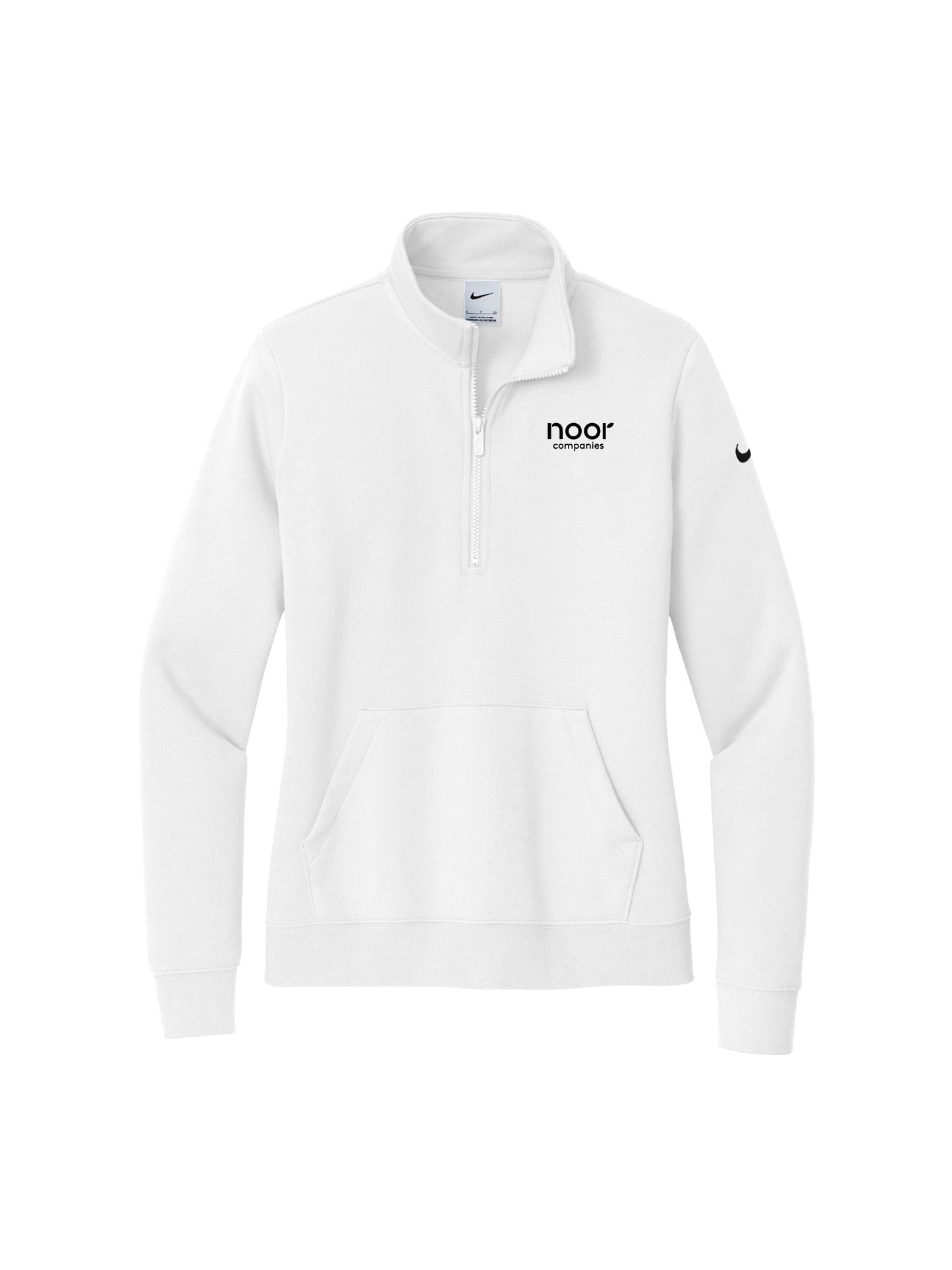 NC222. Nike Ladies Club Fleece Sleeve Swoosh 1/2-Zip