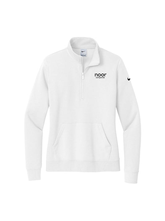 NC222. Nike Ladies Club Fleece Sleeve Swoosh 1/2-Zip
