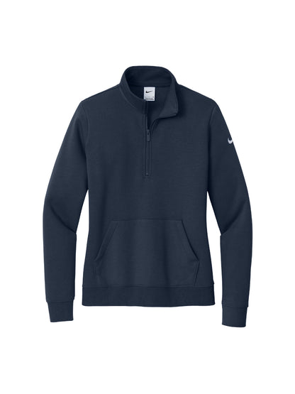 NC222. Nike Ladies Club Fleece Sleeve Swoosh 1/2-Zip