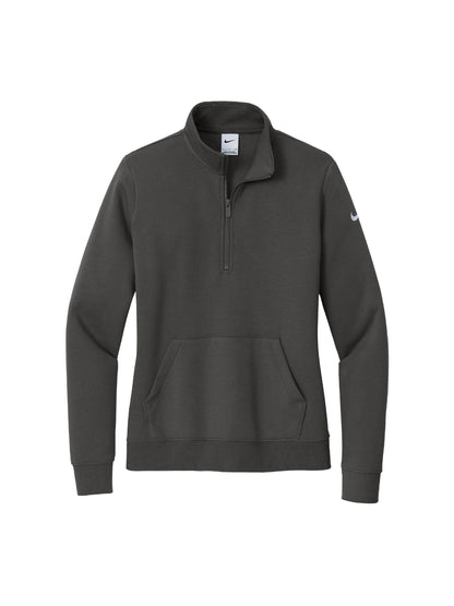 NC222. Nike Ladies Club Fleece Sleeve Swoosh 1/2-Zip