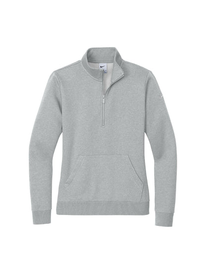 NC222. Nike Ladies Club Fleece Sleeve Swoosh 1/2-Zip