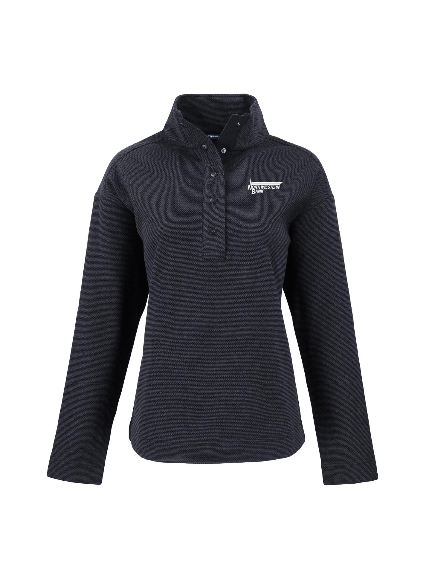 NB116. Cutter & Buck Hunts Point Recycled Fleece Womens Hybrid Snap Placket Pullover