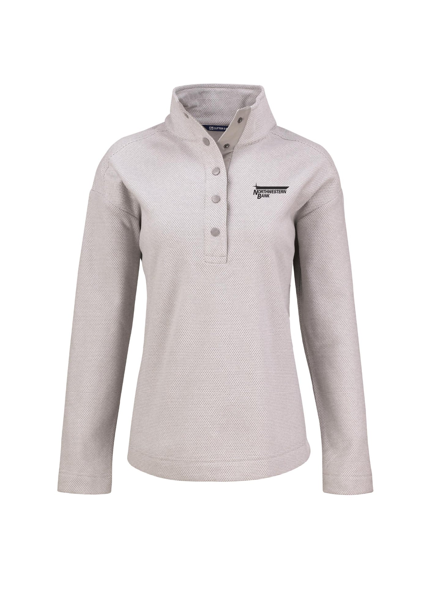 NB116. Cutter & Buck Hunts Point Recycled Fleece Womens Hybrid Snap Placket Pullover