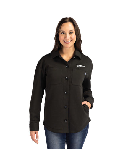NB117. Cutter & Buck Roam Recycled Buttery-Soft Knit Womens Button Down Shirt Jacket