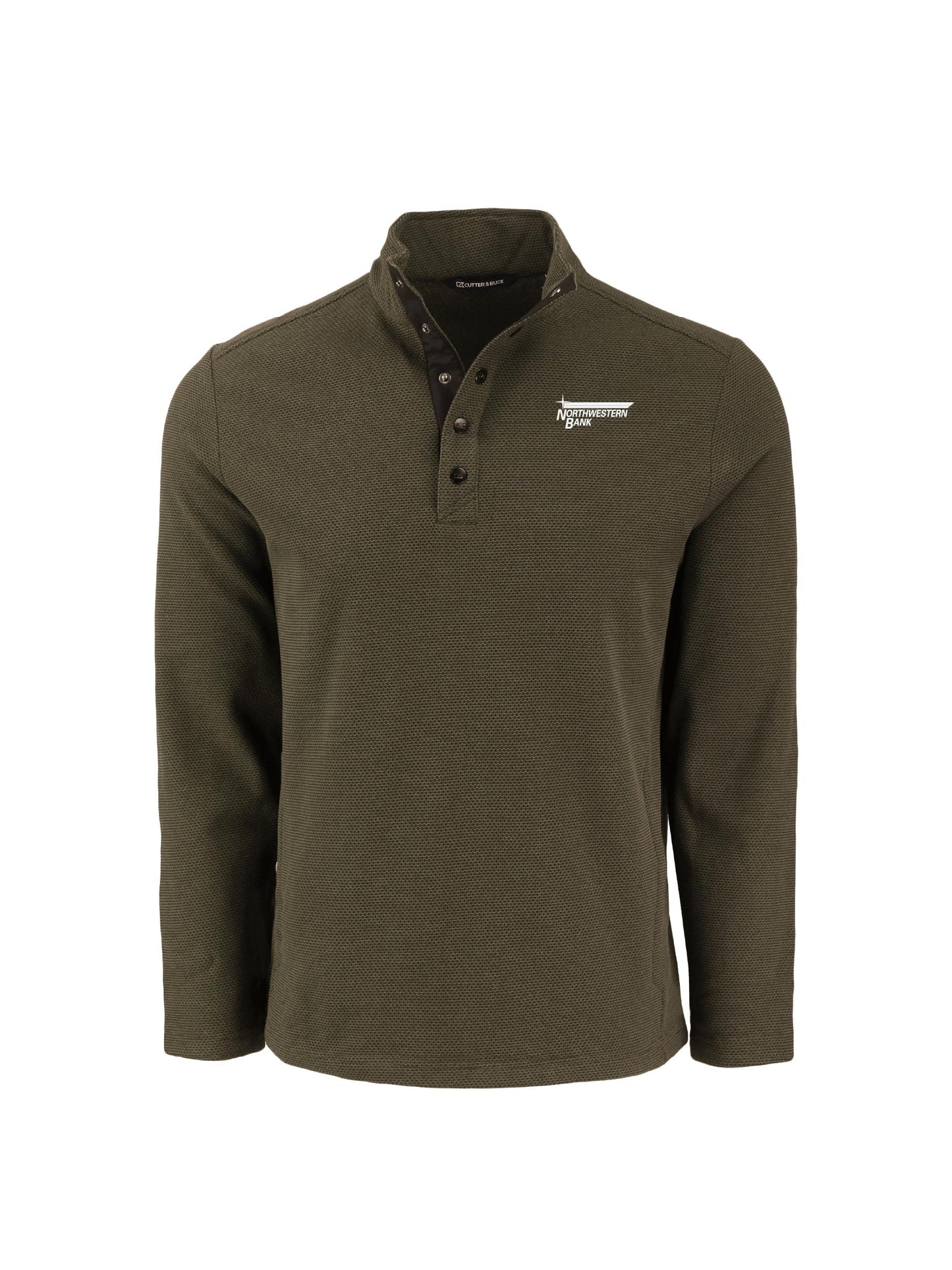 NB216. Cutter & Buck Hunts Point Recycled Fleece Mens Hybrid Snap Placket Pullover