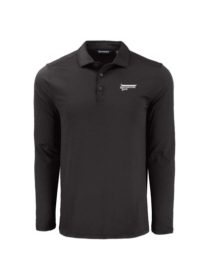 NB222. Cutter & Buck Coastline Recycled Double Peached Mens Long Sleeve Polo