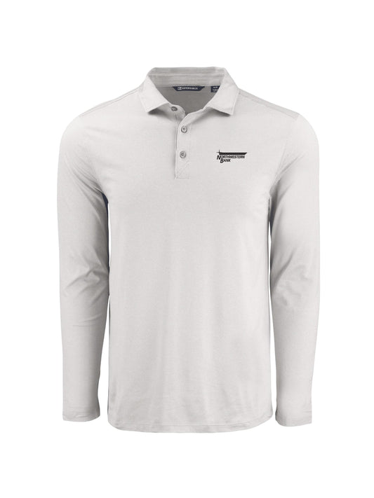 NB222. Cutter & Buck Coastline Recycled Double Peached Mens Long Sleeve Polo