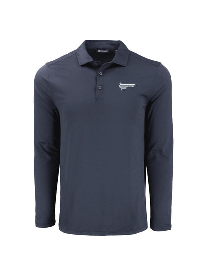 NB222. Cutter & Buck Coastline Recycled Double Peached Mens Long Sleeve Polo