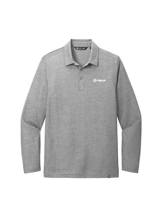OS210. TravisMathew Oceanside Heather Long Sleeve Polo