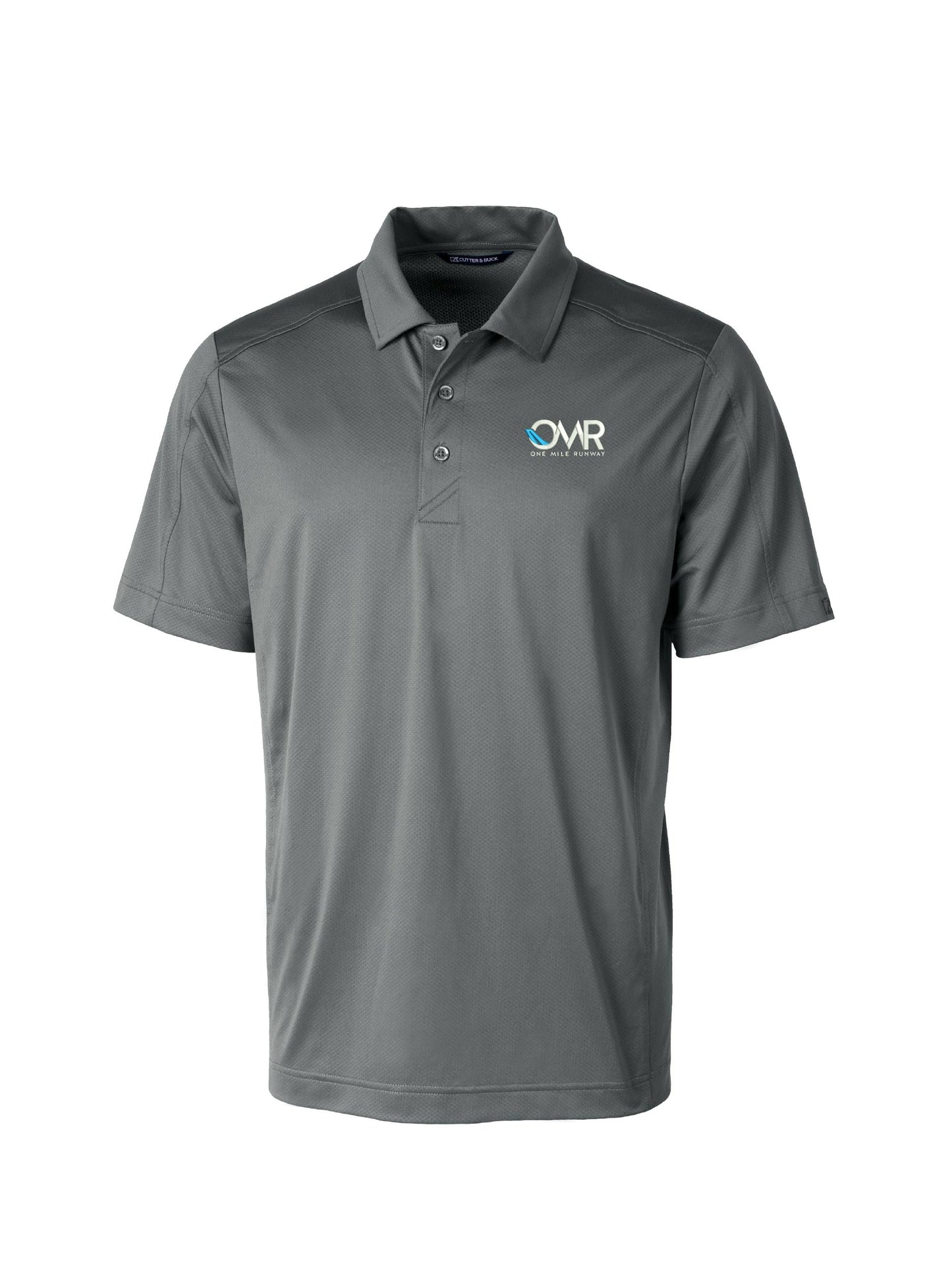 OMR201. Cutter & Buck Prospect Eco Textured Stretch Recycled Mens Short Sleeve Polo