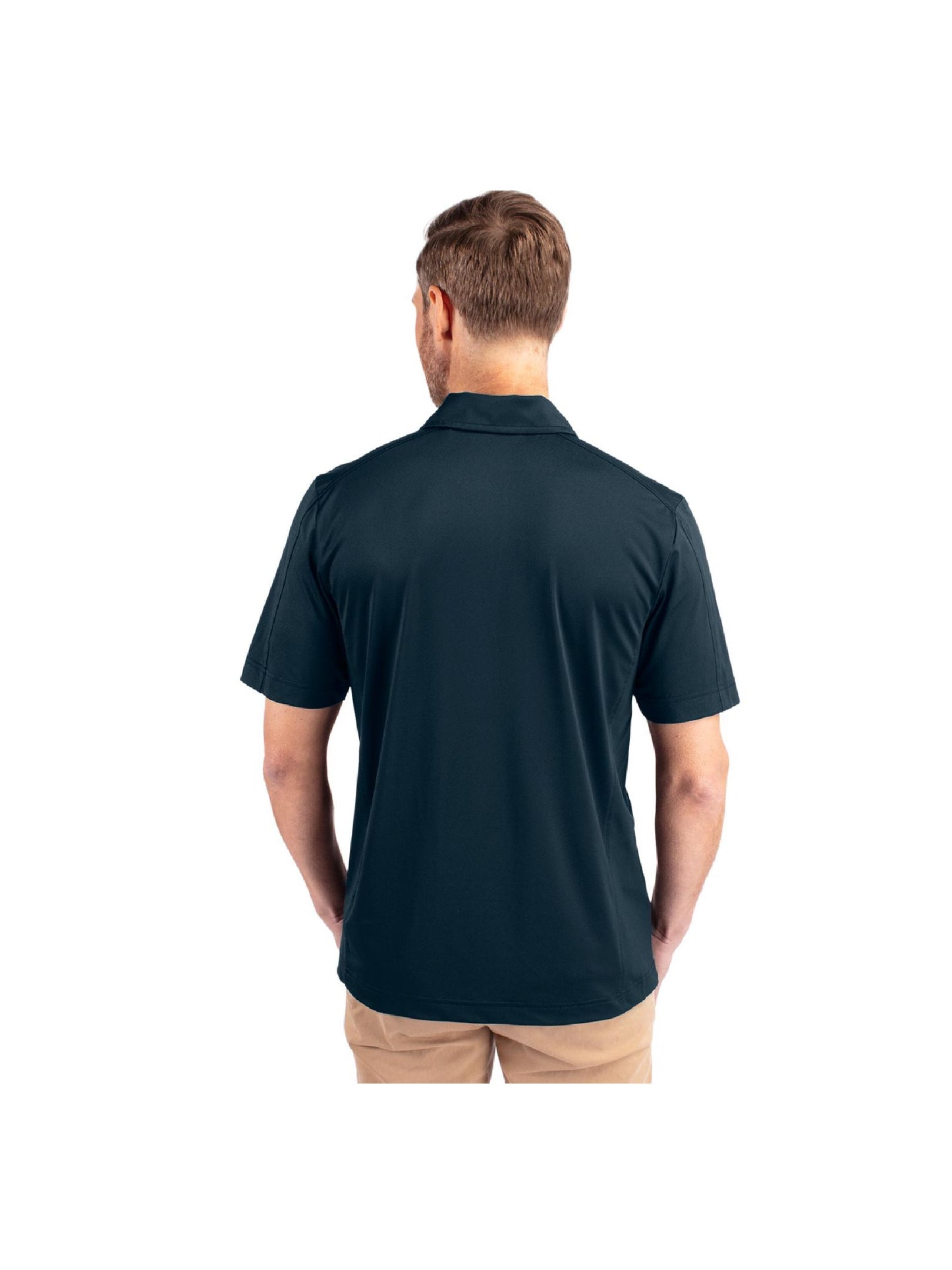 OMR201. Cutter & Buck Prospect Eco Textured Stretch Recycled Mens Short Sleeve Polo