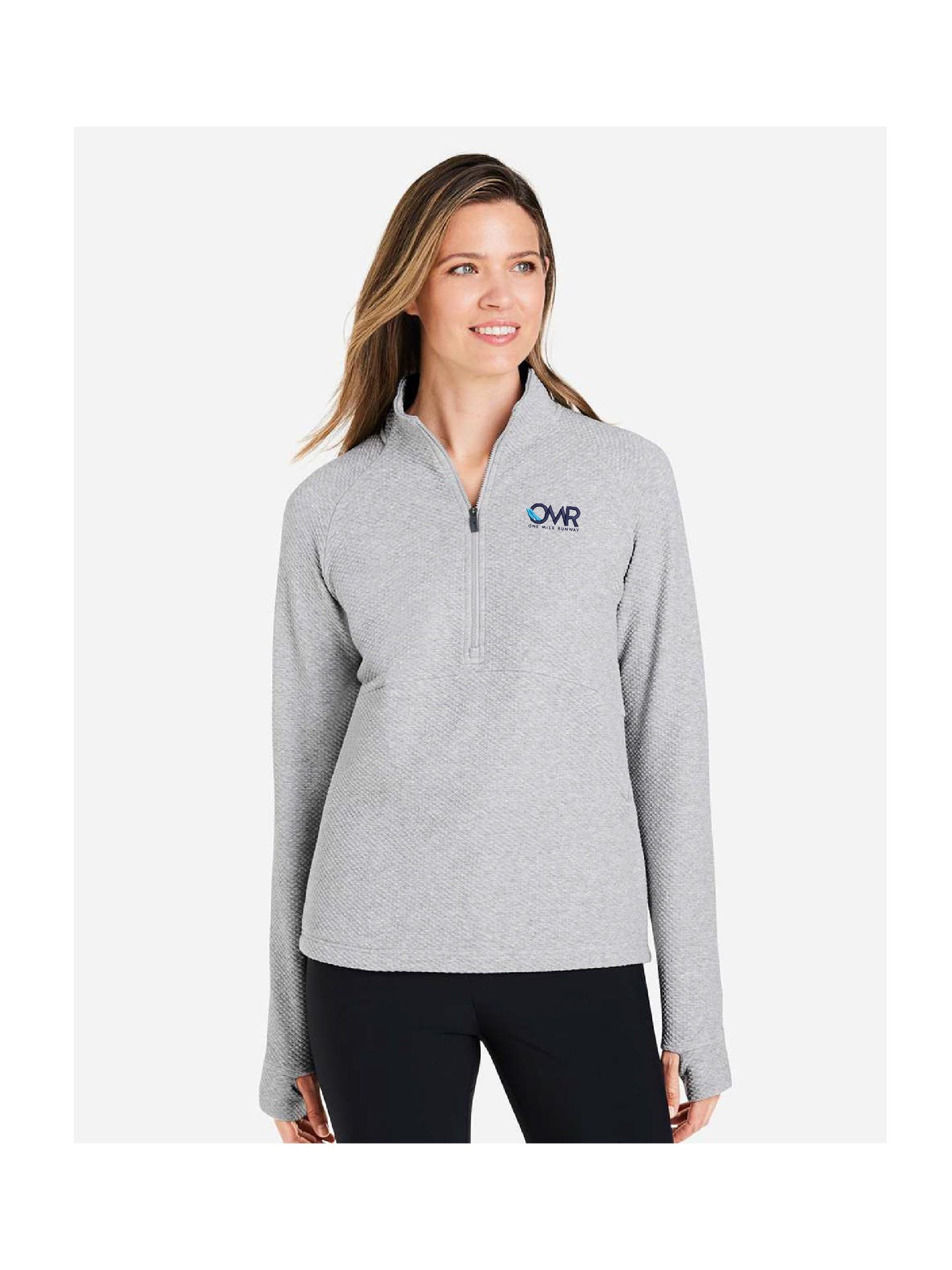 OMR103. North End Women's Spirit Textured Quarter-Zip Pullover