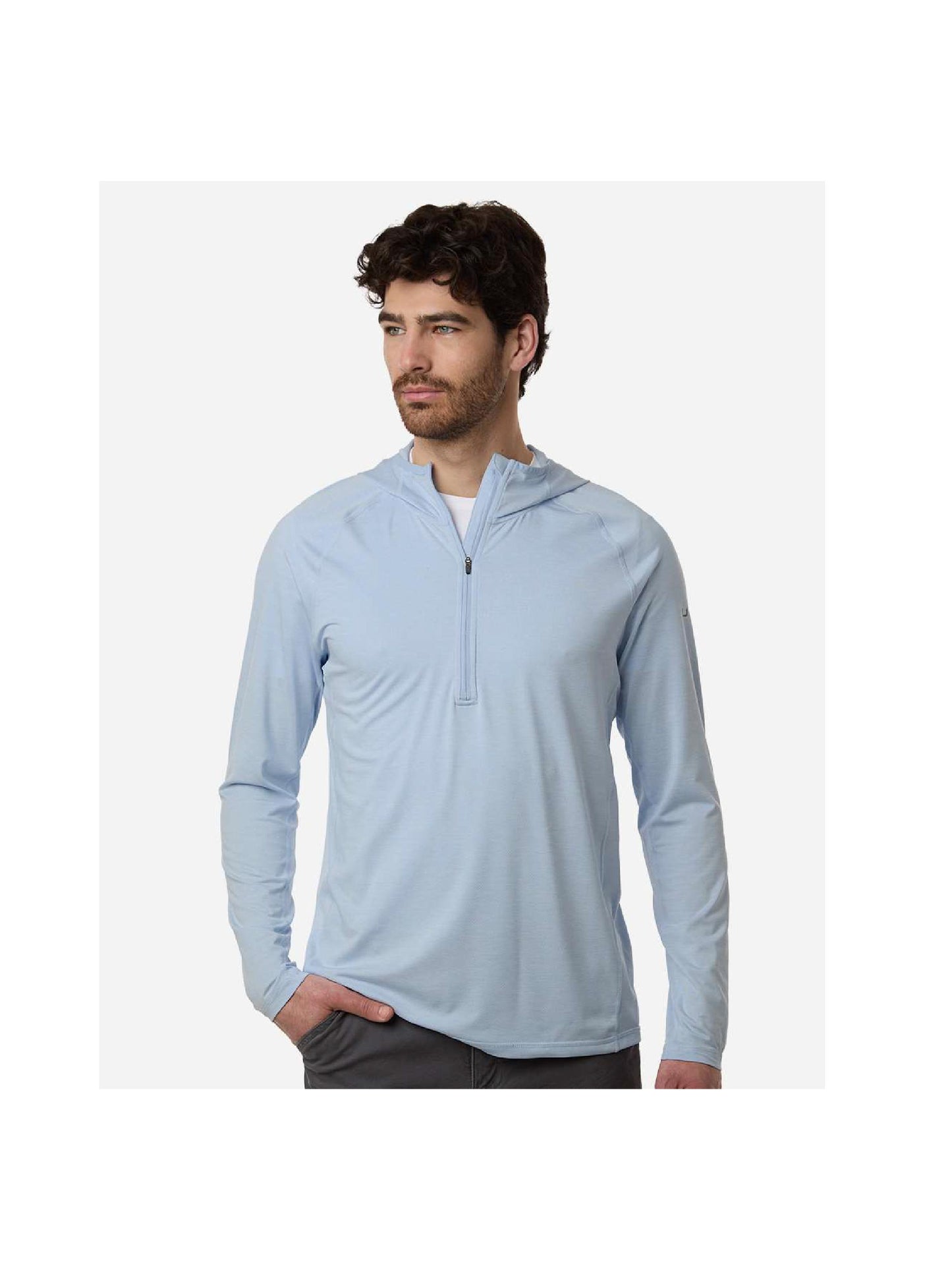 RR46-227. Men's Atoll Half-Zip Hooded Pullover