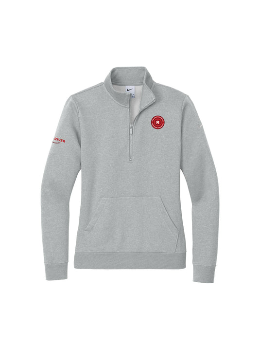 RRF109. Nike Women's Club Fleece Sleeve Swoosh 1/2-Zip