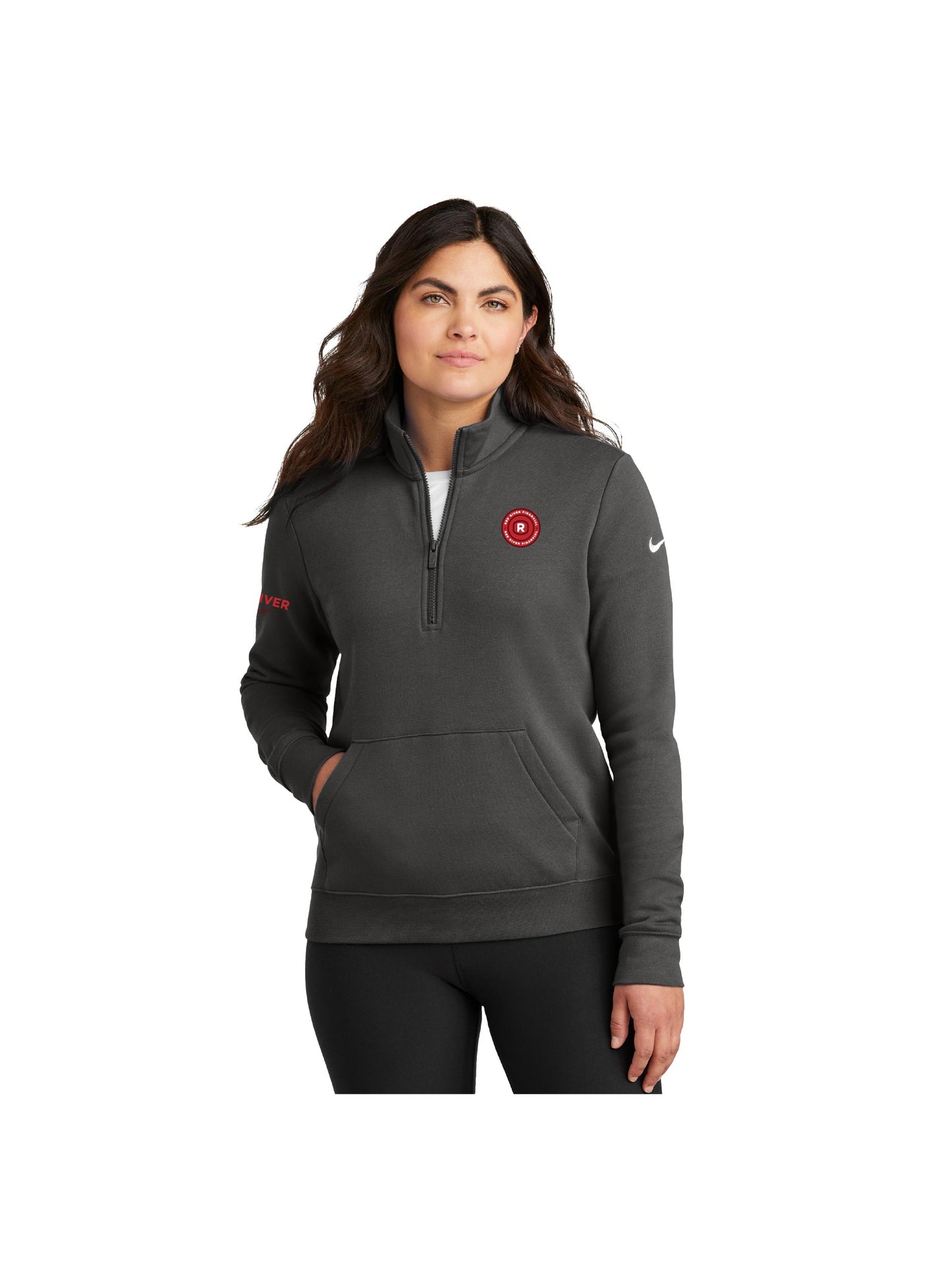 RRF109. Nike Women's Club Fleece Sleeve Swoosh 1/2-Zip