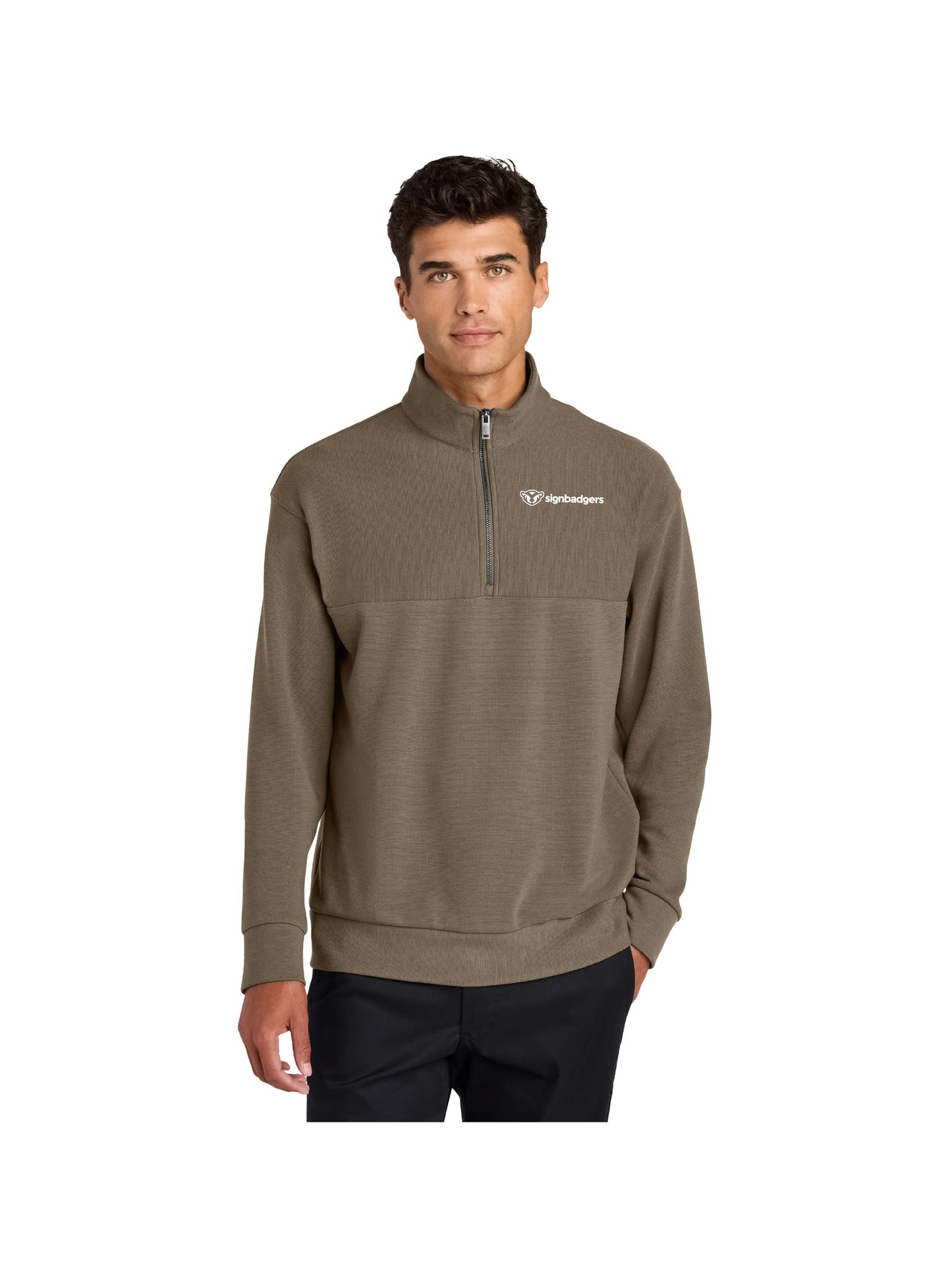 SB200. Mercer+Mettle Linear Texture 1/4-Zip