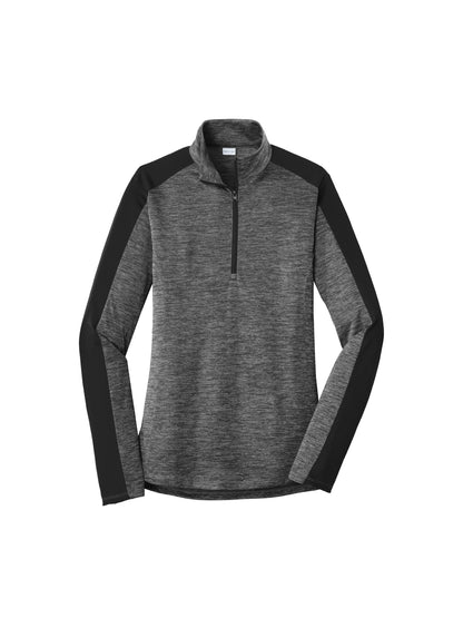 SH102. Women's Sport-Tek® PosiCharge® Electric Heather Colorblock 1/4-Zip Pullover