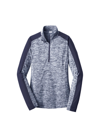 SH102. Women's Sport-Tek® PosiCharge® Electric Heather Colorblock 1/4-Zip Pullover