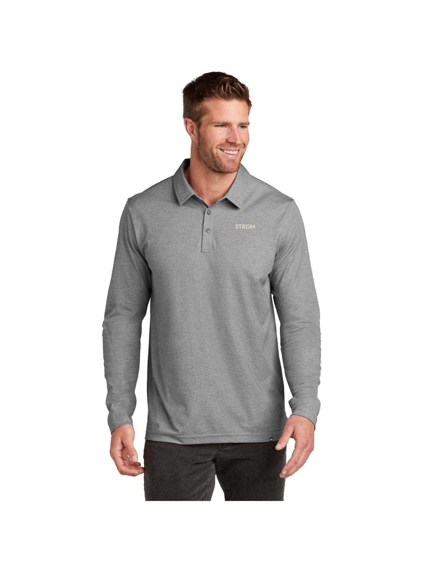 SA205. TravisMathew Oceanside Heather Long Sleeve Polo