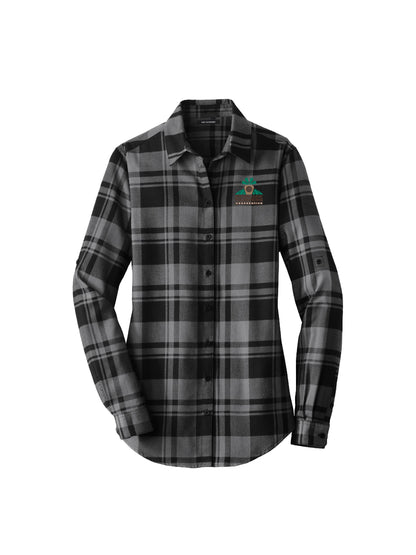 MNDK105. Port Authority Ladies Plaid Flannel Tunic