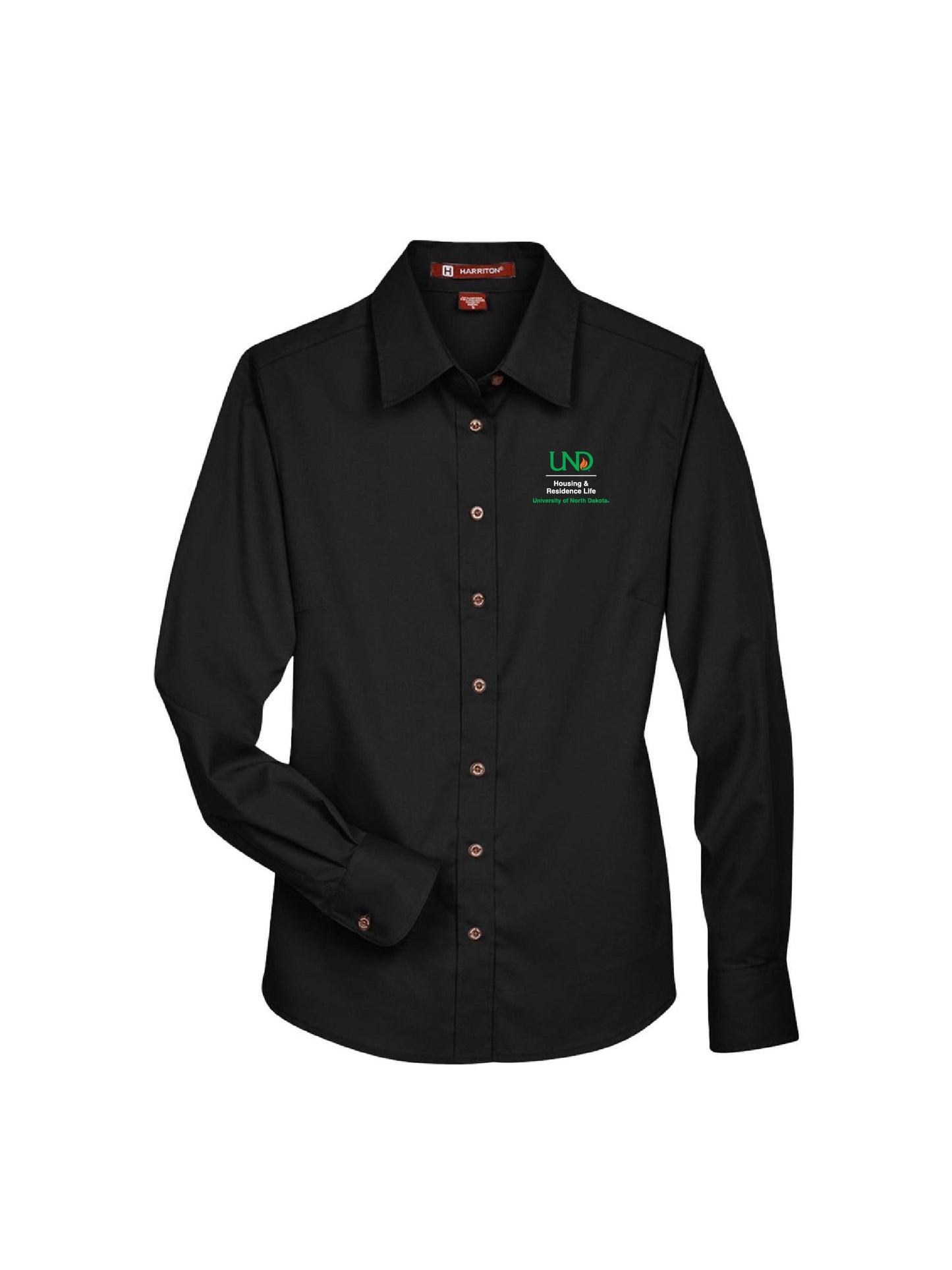 UND103. Harriton Ladies' Easy Blend Twill Long Sleeve