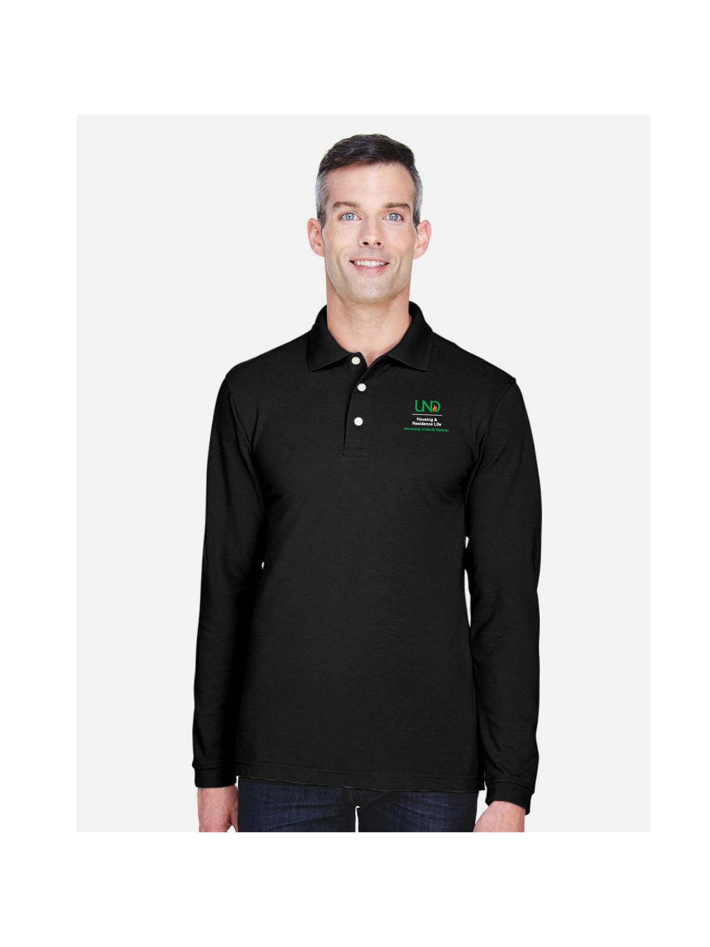 UND203. Harriton Long Sleeve Easy Blend Polo