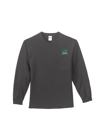 UND216. Port & Company® Tall Long Sleeve Essential Pocket Tee