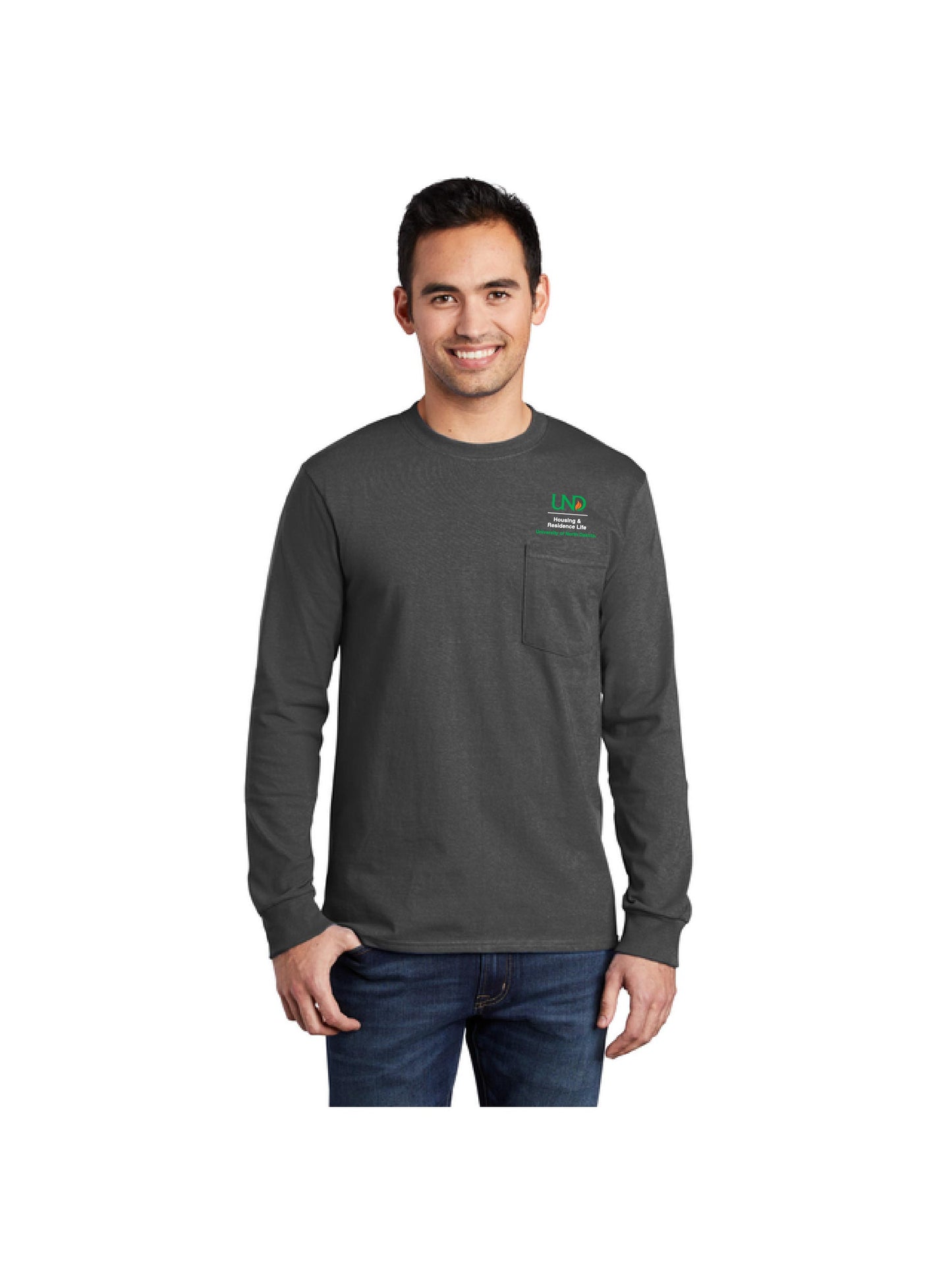 UND210. Port & Company® Long Sleeve Essential Pocket Tee