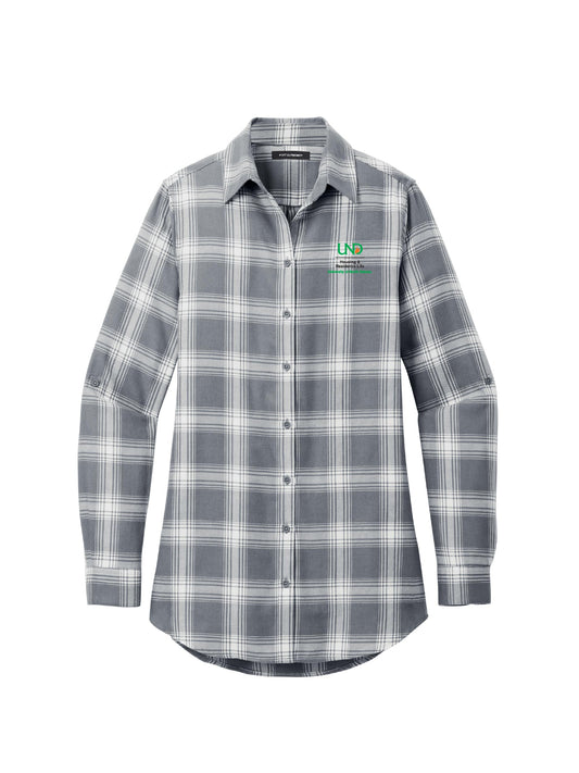 UND120. Port Authority Women's Plaid Flannel Tunic