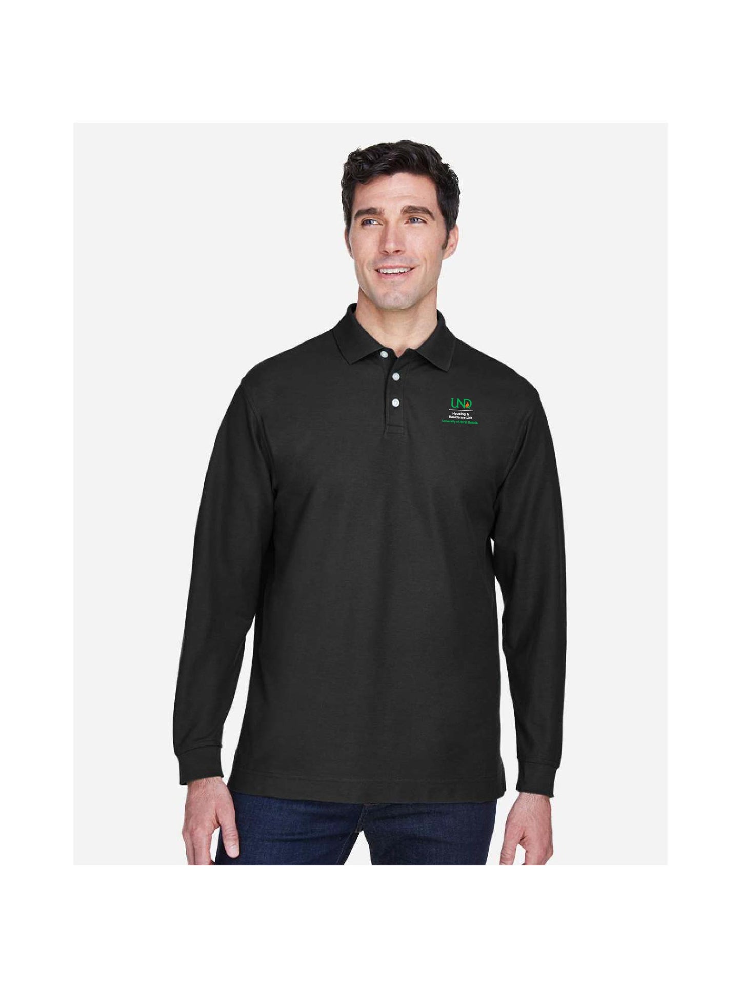 UND219. Devon & Jones Pima Piqué Long Sleeve Polo