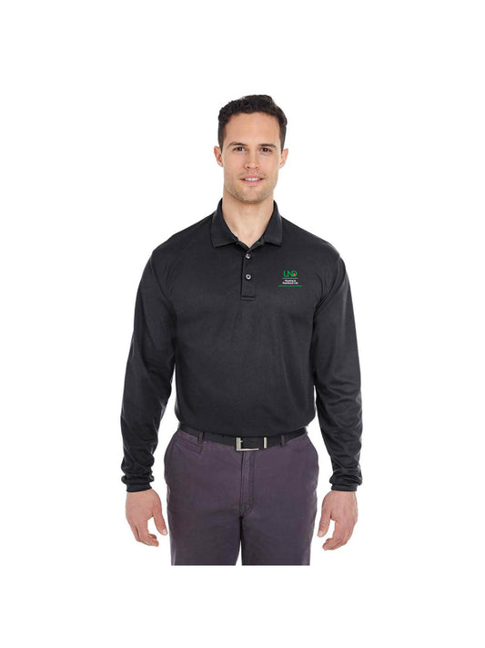 UND237. UltraClub Cool & Dry Long Sleeve Mesh Piqué Polo