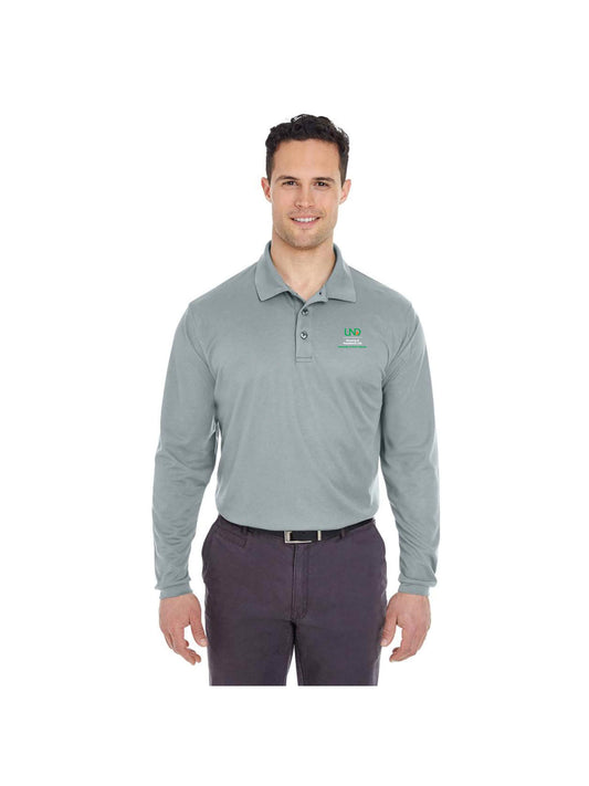 UND237. UltraClub Cool & Dry Long Sleeve Mesh Piqué Polo