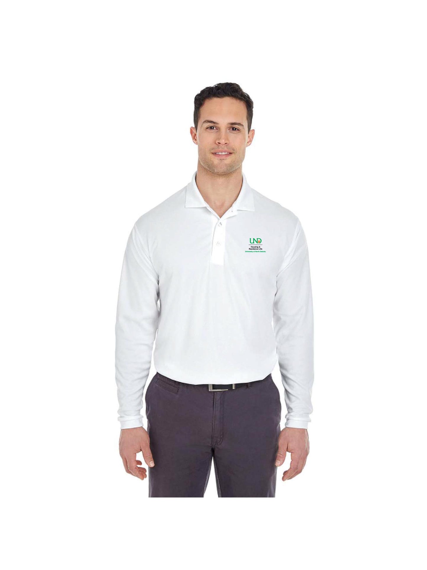 UND237. UltraClub Cool & Dry Long Sleeve Mesh Piqué Polo