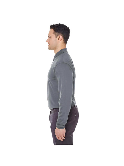 UND237. UltraClub Cool & Dry Long Sleeve Mesh Piqué Polo