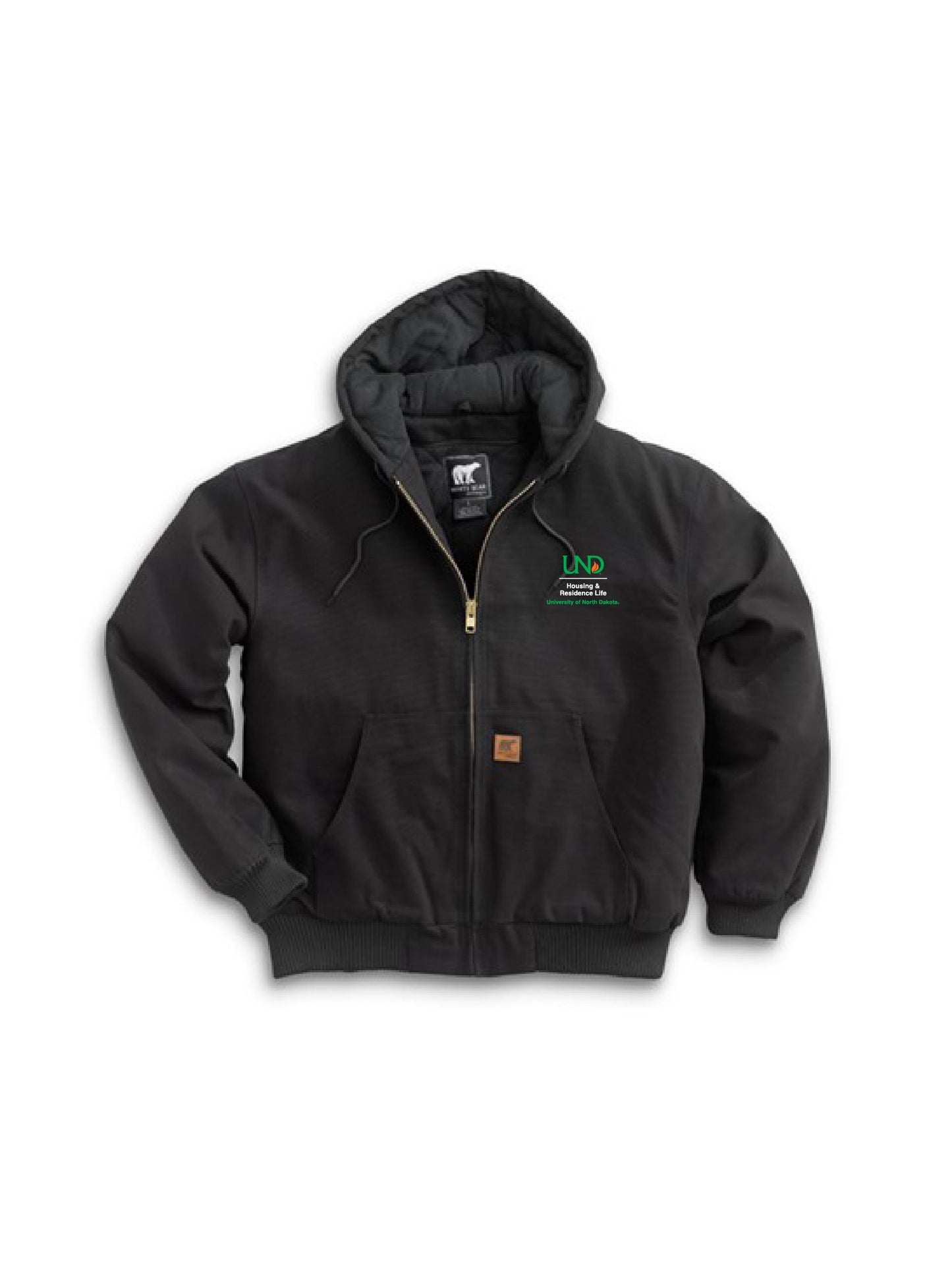 UND242. White Bear Cotton Duck Hooded Jacket