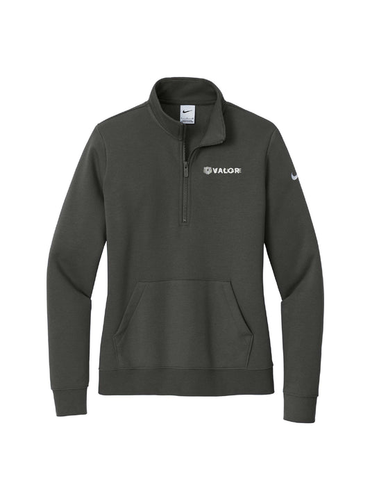VC223. Nike Ladies Club Fleece Sleeve Swoosh 1/2-Zip