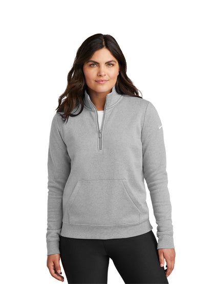 VC223. Nike Ladies Club Fleece Sleeve Swoosh 1/2-Zip